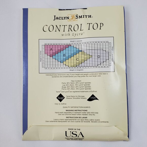 VTG Jaclyn Smith Navy Control Top Pantyhose Size A 20 Denier Sandalfoot - Picture 2 of 8